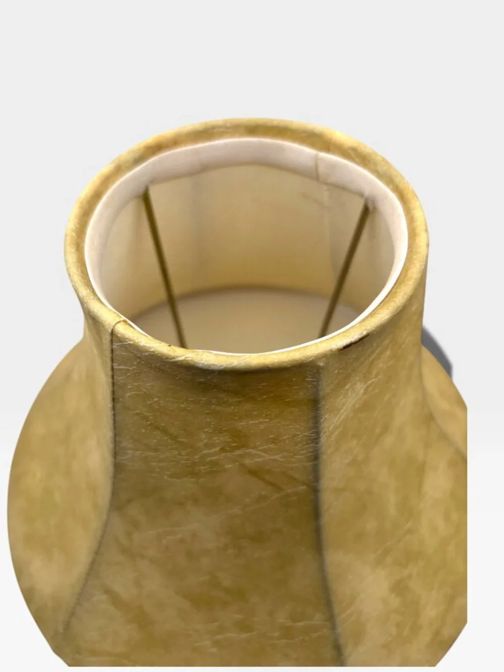 Vintage Beige Bell-Shaped Lamp Shade faux Leather  13
